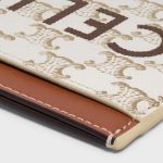 CARD HOLDER IN TRIOMPHE CANVAS WITH CELINE PRINT WHITE/TAN - Image 4